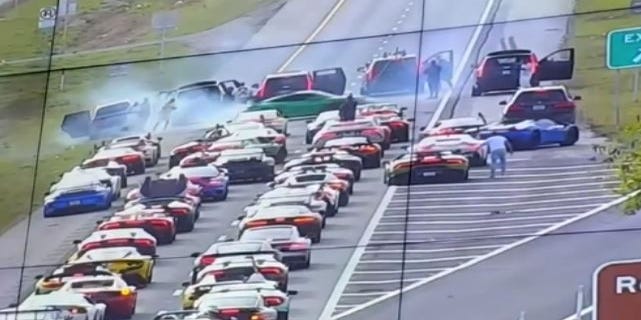 “Helicopter Footage Shows Exotic Car Rally Causing Traffic Jam on Alligator Alley”